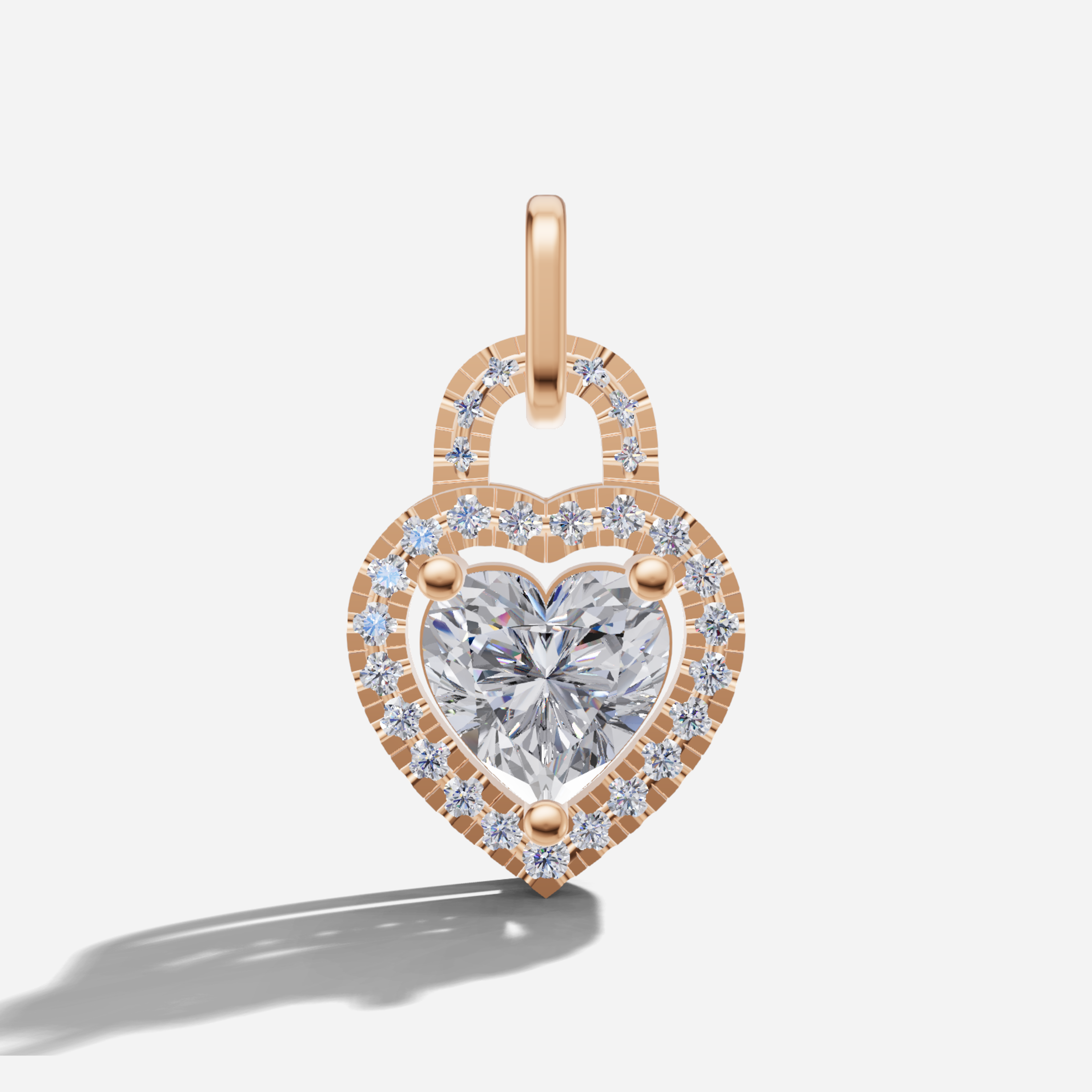 Heartlock Princy Halo Diamond Pendant 🔐💖