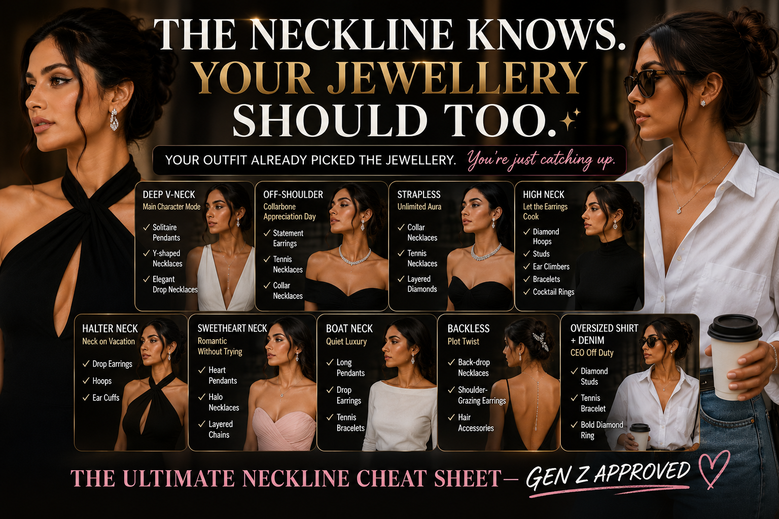 The Neckline Knows. Your Jewellery Should Too.