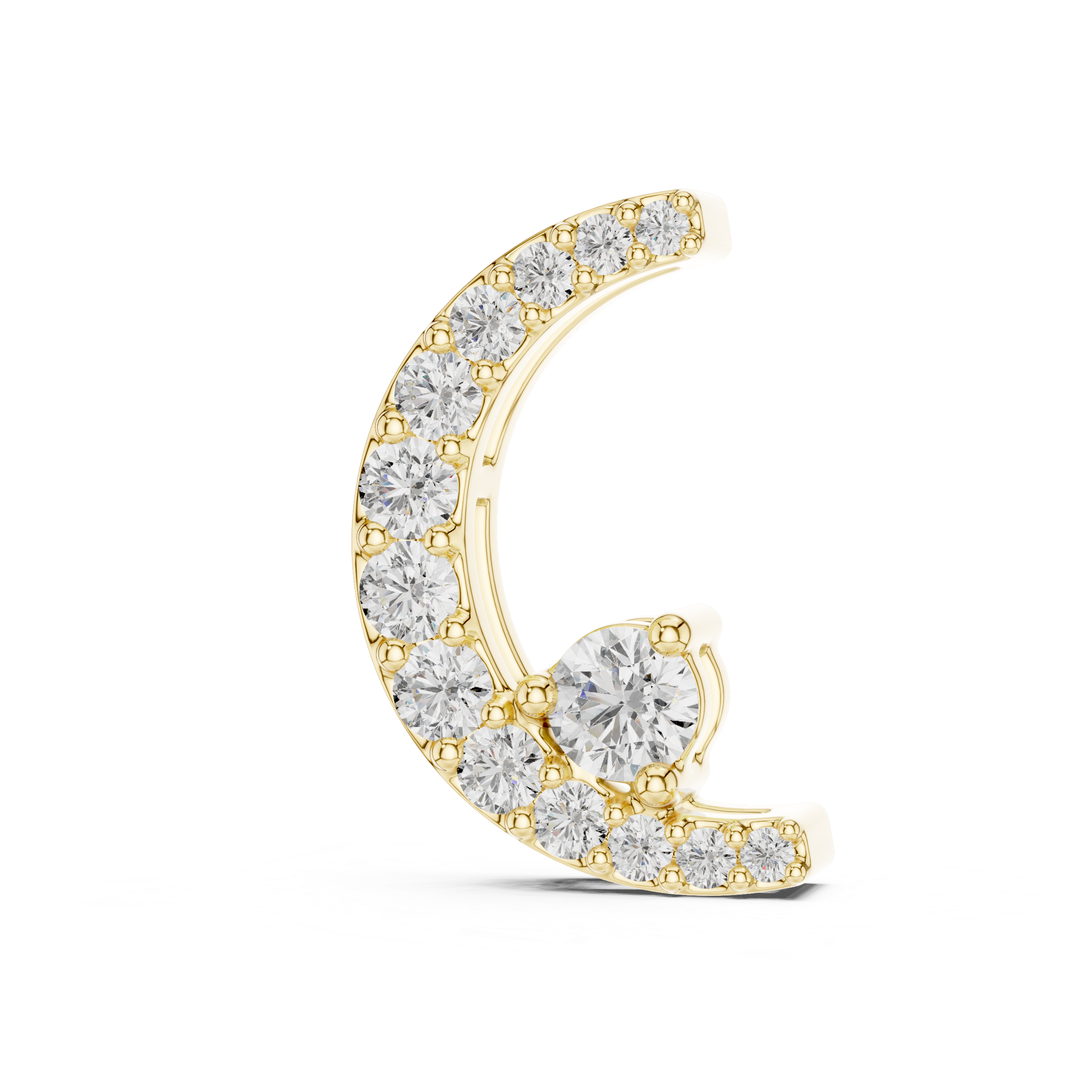 Luna Crescent Round Diamond Pendant 🌙💎